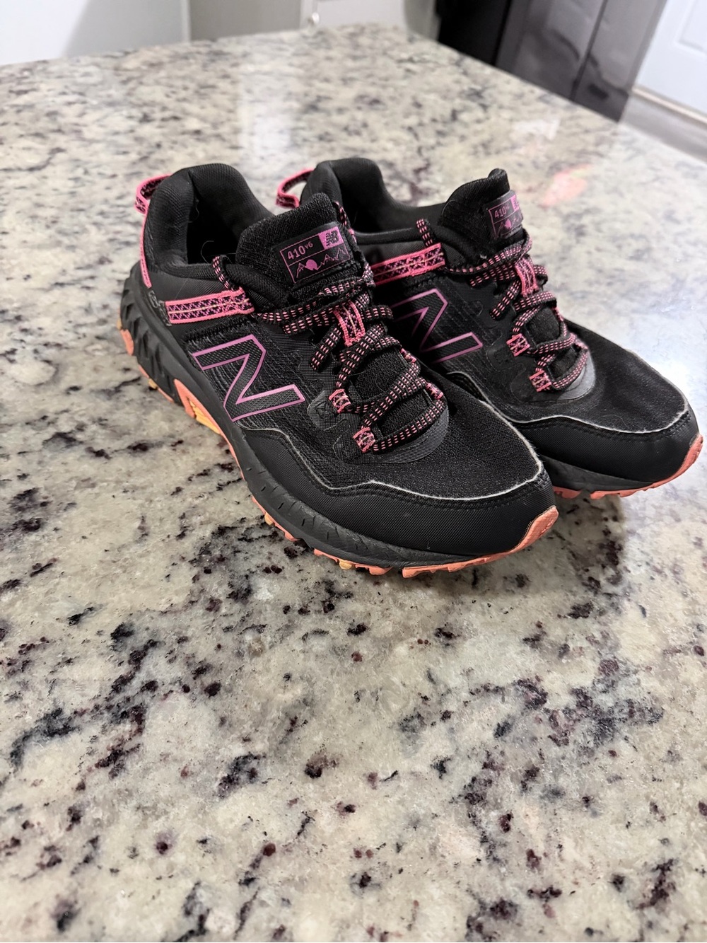 New Balance Black and Pink Girls Trail Running Shoes